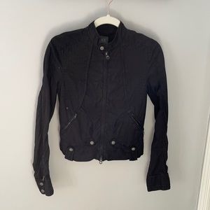 Armani exchange black cotton biker jacket size S